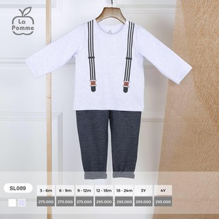 SL089 Bộ dài tay in Belt vai La pomme