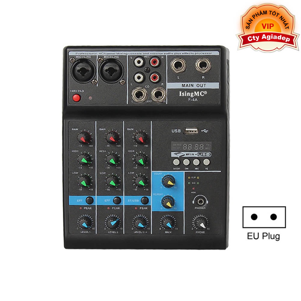 bộ trộn âm thanh chuyên nghiệp 4 kênh live trực tiếp - Soundcard For PC Recording - karaoke cho gia đình