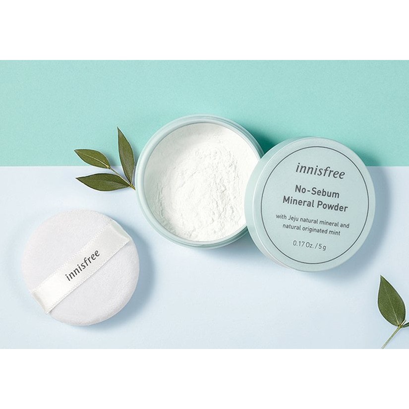 Phấn phủ kiềm dầu dạng bột khoáng Innisfree No Sebum Mineral Powder 5g