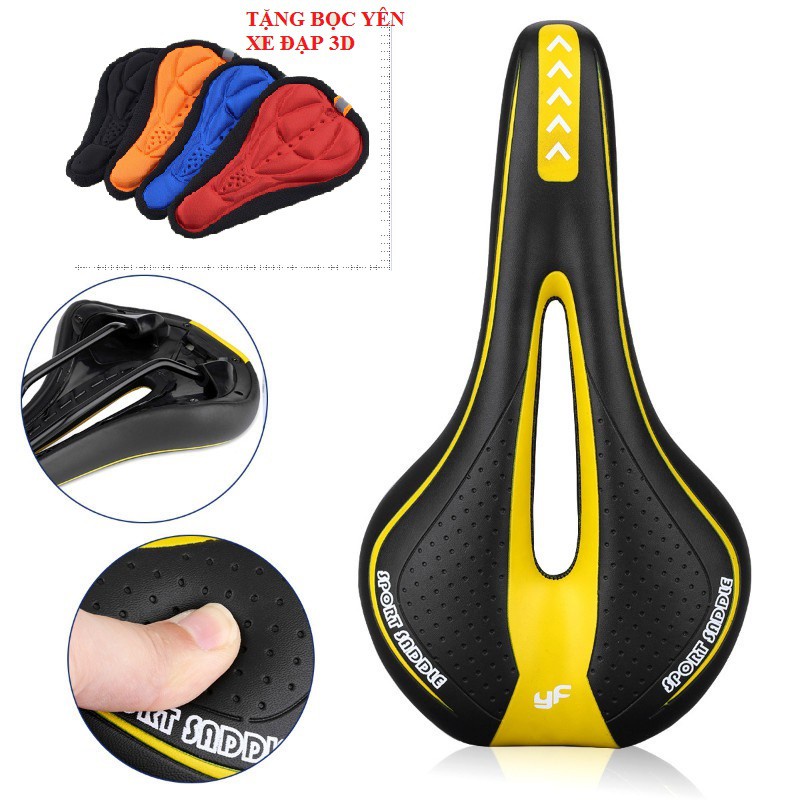 Yên xe đạp,Yên xe đạp thể thao siêu êm Tặng kèm Bọc yên 3D Hãng SPORT SADDLE Cao Cấp