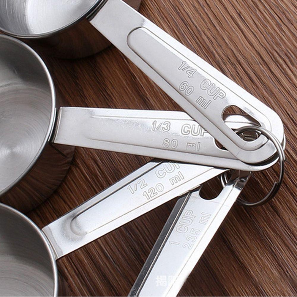 Set 4 Muỗng Đo Lường Gia Vị Bằng Thép Không Gỉ
