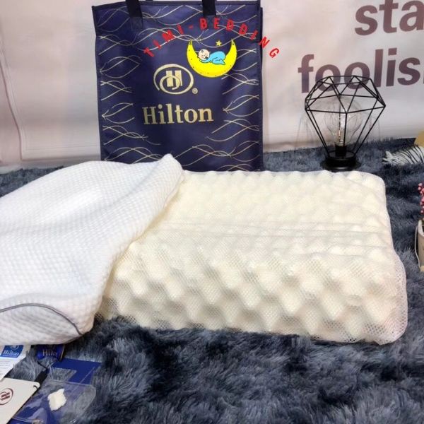 Gối cao su non Hilton người lớn chống đau cổ, vai gáy hàng loại 1 kích thước 37x58cm  – Timibedding