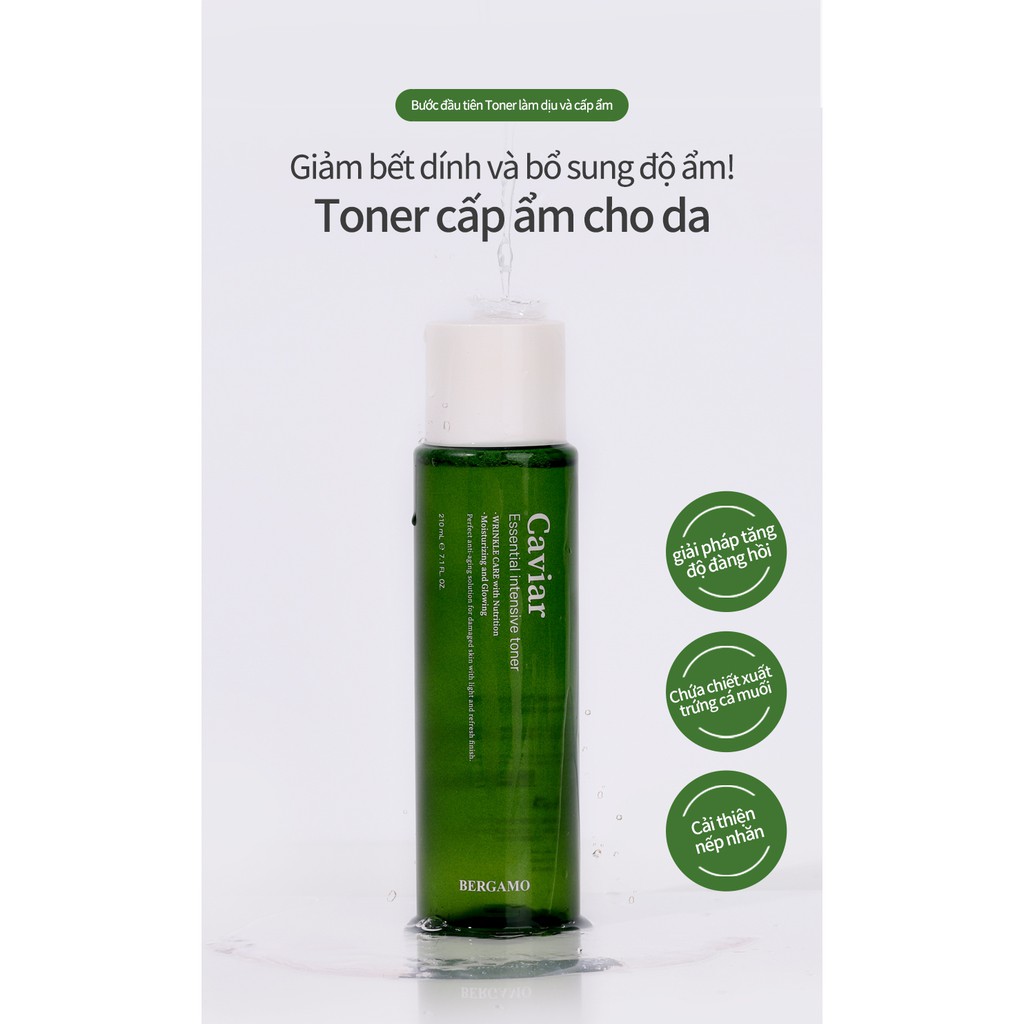 Toner tinh chất trứng cá Bergamo dưỡng ẩm chuyên sâu 210ml