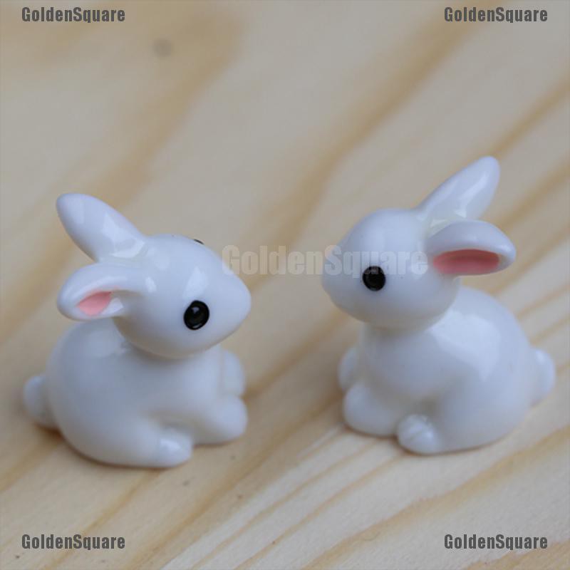 Set 2 Tượng Thỏ Mini Trang Trí Sân Vườn