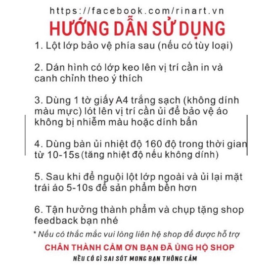 - Decal Logo Sticker Patch in áo ủi trực tiếp lên vải hình