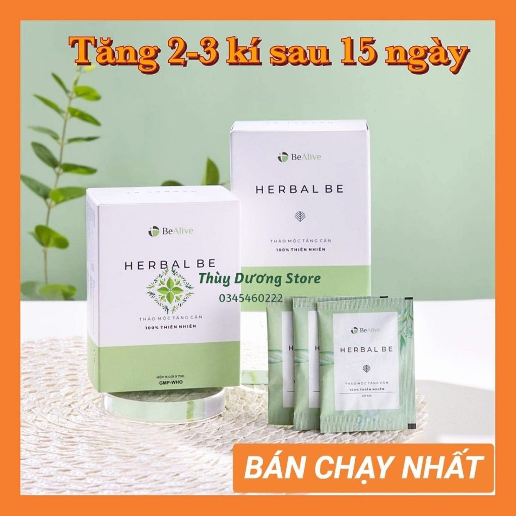 (BEALIVE) Thực phẩm bảo vệ sức khỏe tăng cân HERBAL BE chính hãng giúp tăng 2 đến 3 ký sau 15 ngày