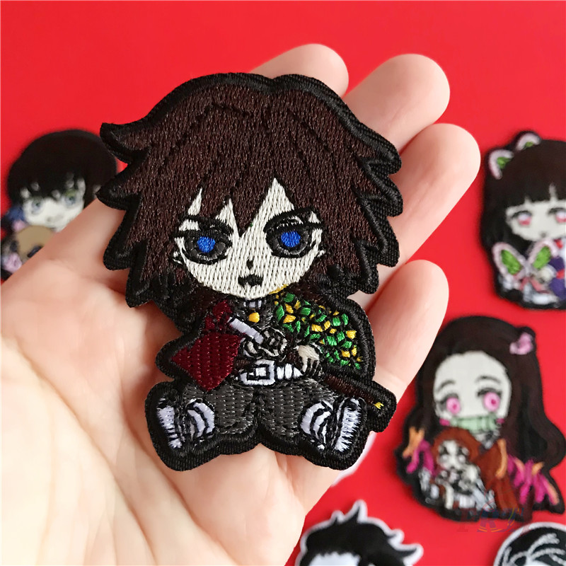 Vải ủi thêu trang trí in họa tiết anime Demon Slayer DIY chất lượng cao