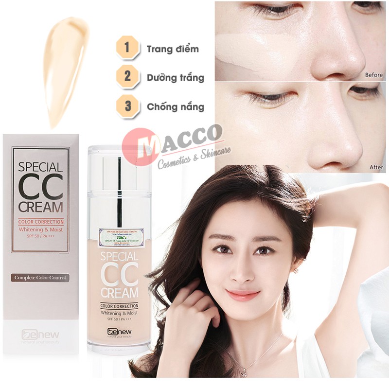 Kem Nền Che Khuyết Điểm Mịn Nhẹ Kiềm Dầu BENEW SPECIAL C.C CREAM