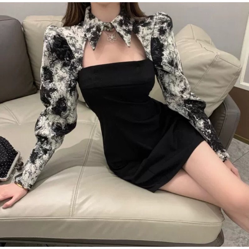 Váy tiểu thư sexy phối loang hot hit ( size M 40-50kg , size L 50-60kg ) | BigBuy360 - bigbuy360.vn