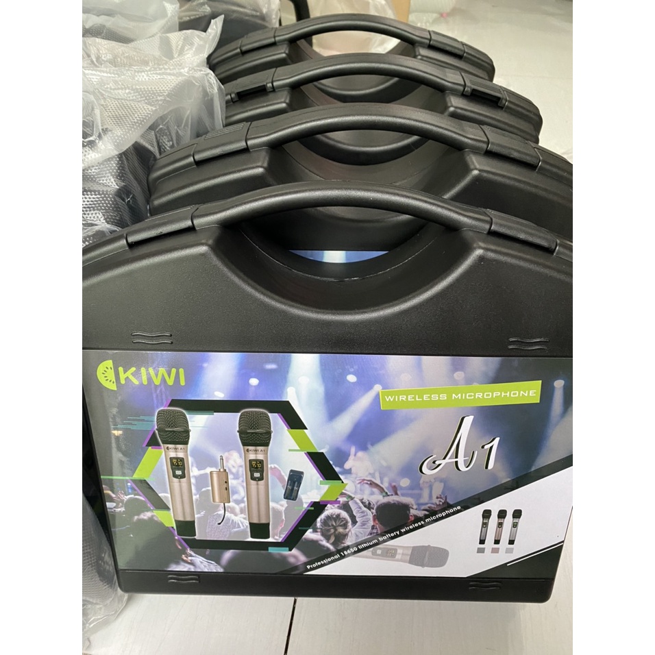 Micro karaoke không dây cho loa kéo  Kiwi A1 hàng chính hãng + Tặng kèm bộ sạc và pin