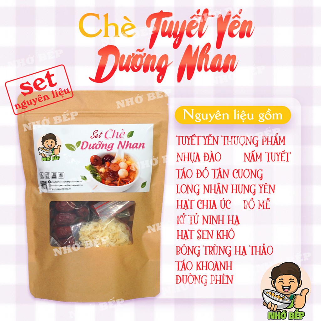 Chè Dưỡng Nhan Tuyết Yến ( SET LỚN ) Tặng Kèm Công Thức Nấu - NHỚ BẾP