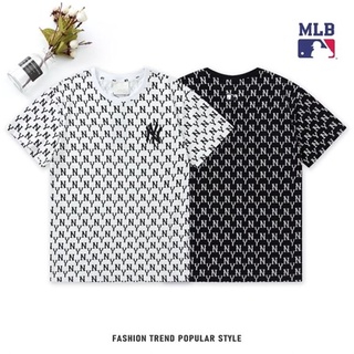 Mlb Áo Thun Cotton Cổ Tròn Tay Ngắn In Họa Tiết Ny 601 #