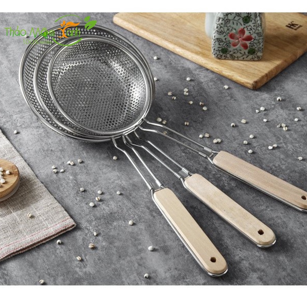 Rây lọc inox đa năng tay cầm dài chắc chắn bền bỉ
