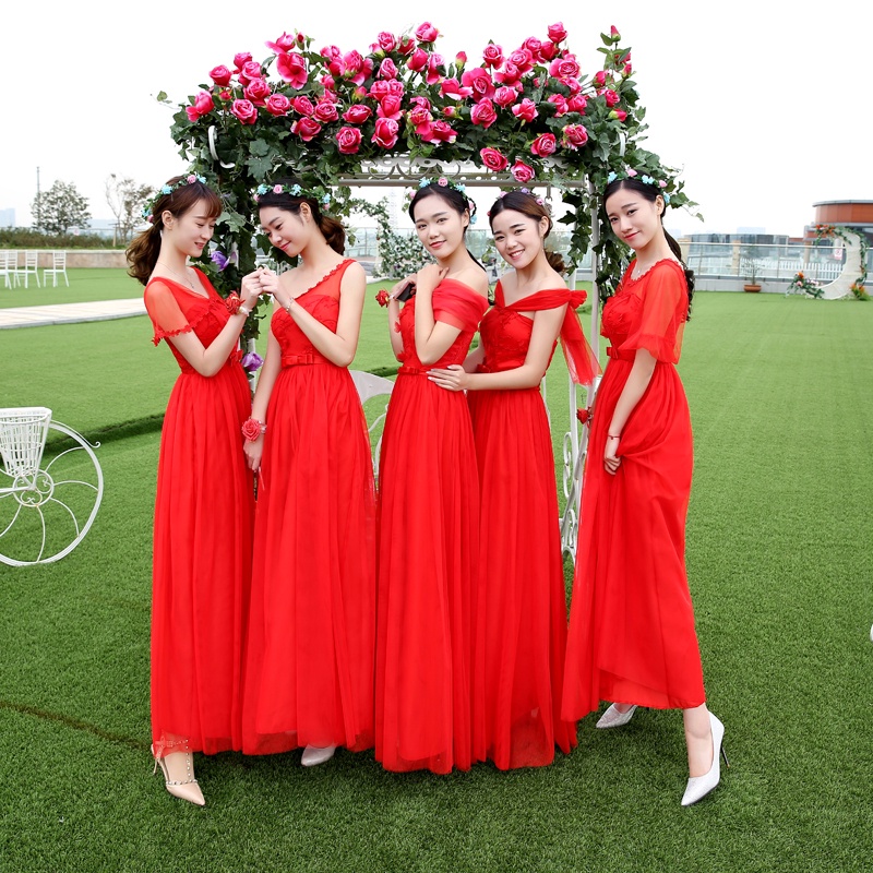 Đầm Phù Dâu Dáng Dài Phong Cách Hàn Quốc 2022 Mới