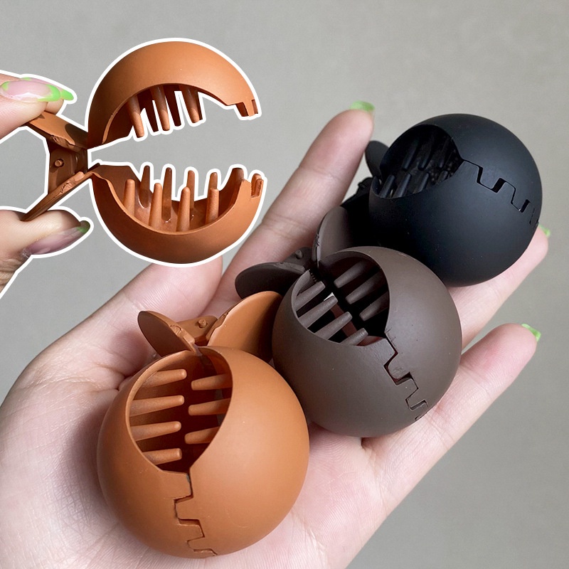 Kẹp tóc đuôi cá tròn màu nhám đơn giản phong cách hàn quốc cho nữ K05