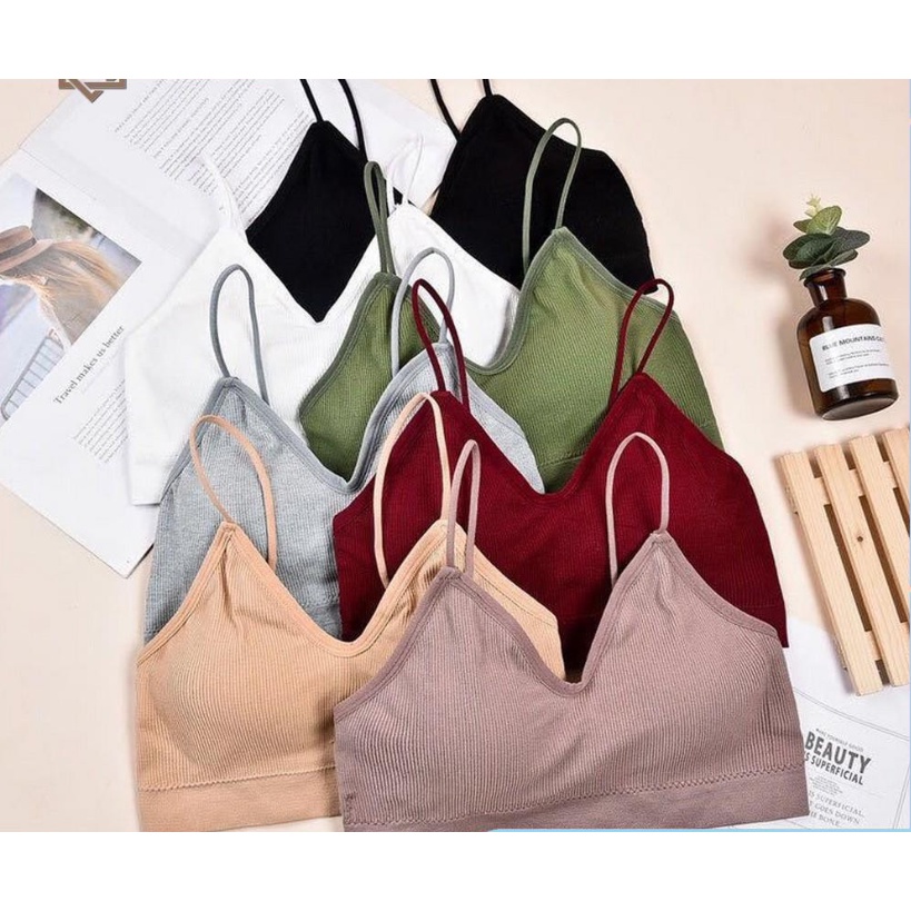 Áo lót nữ hở lưng chữ U kiểu 2 dây freesize 37-60kg sexy cotton có mút đệm mỏng BRA01