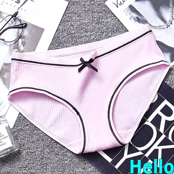 Sỉ Lẻ_ Quần Lót Nữ Cotton Nơ Viền Đen Cao Cấp | BigBuy360 - bigbuy360.vn