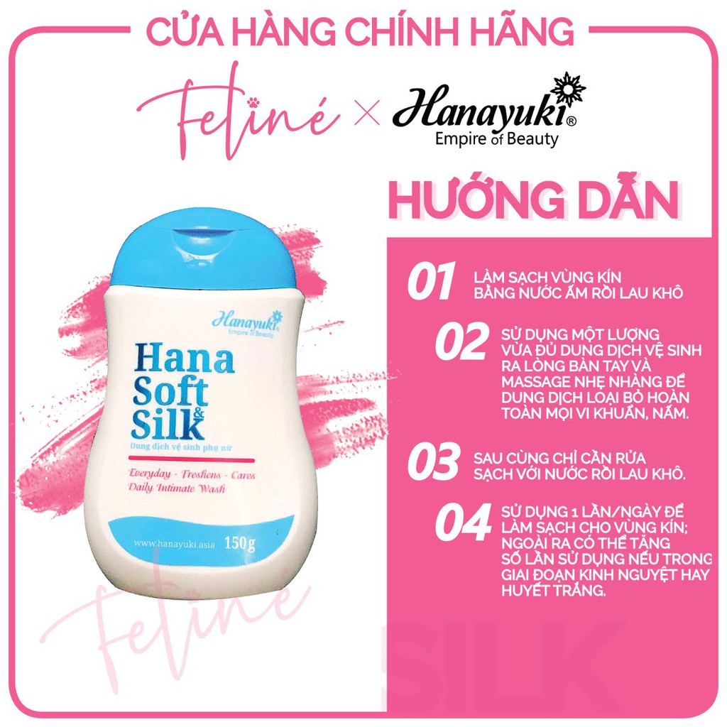 Dung Dịch Vệ Sinh Phụ Nữ Hana Soft Silk Hanayuki - Khử Mùi, Hết Ngứa Và Se Khít Làm Hồng Vùng Kín