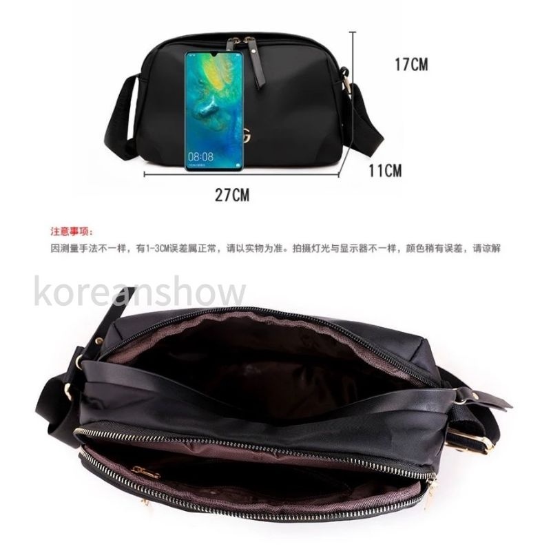 Túi xách nữ Túi đeo chéo vai màu đen/hồng chống nước phong cách Hàn Quốc cho nữ-74