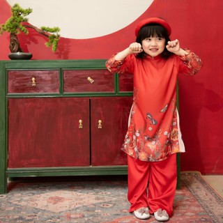 Combo Áo Dài Cách Tân TẾT 2021 Cho Mẹ Và Mẹ 🌼 ÁO DÀI CÁCH TÂN TƠ HỒNG KẾT BƯỚM MẸ BÉ SIÊU XINH 🦋