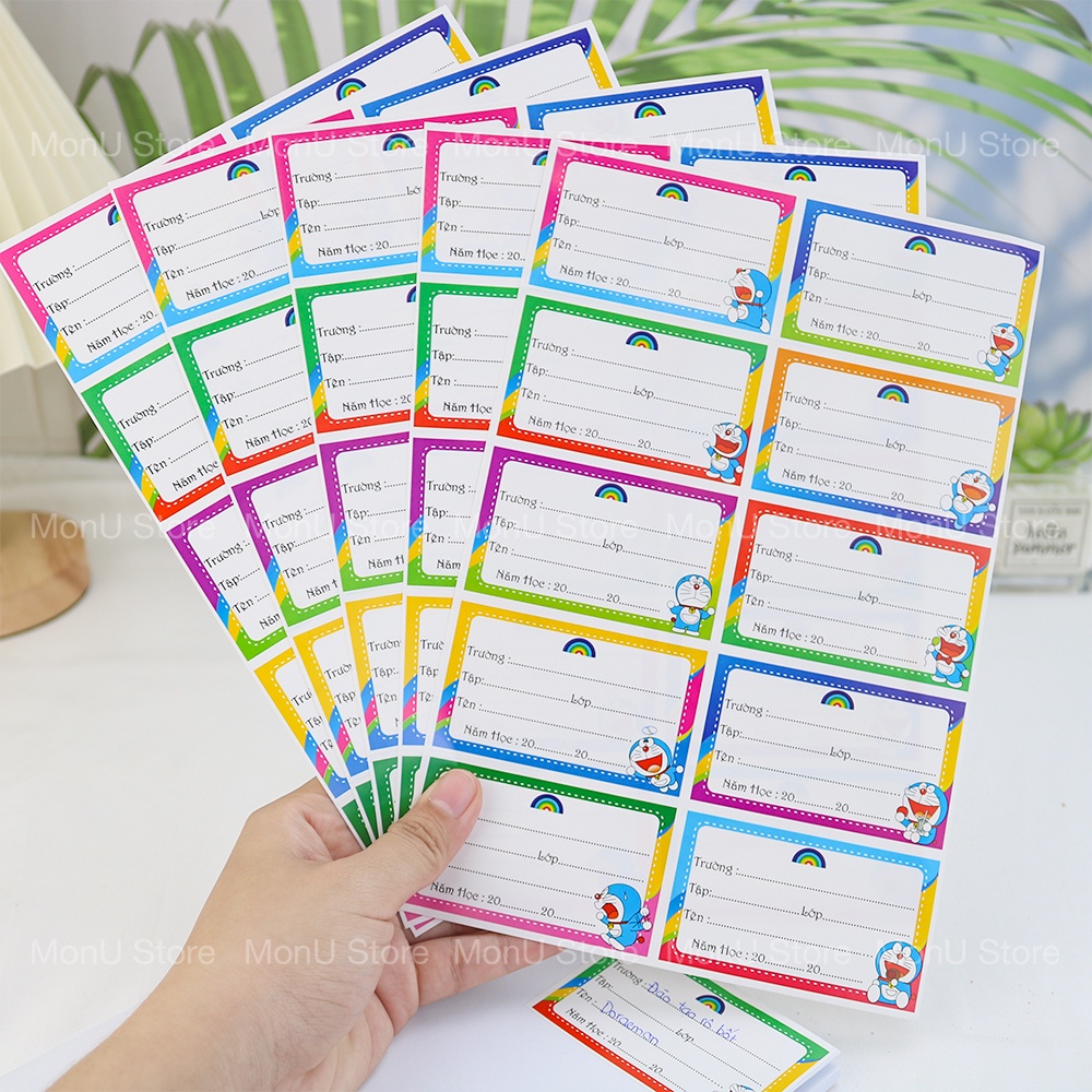 SET 5 tấm nhãn vở DORAEMON DOREMON dễ thương cute MON0346 TooYoo