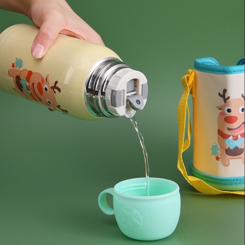 BÌNH GIỮ NHIỆT NẮP SỪNG HƯƠU CHO BÉ IU