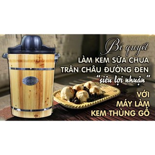 Máy làm Kem Sữa Chua Bằng Thùng Gỗ 6QT- 5,6 Lít