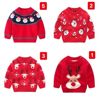 Áo len đỏ Mini họa tiết Noel