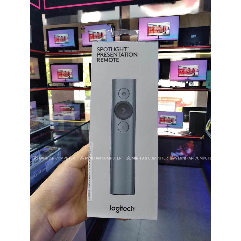 Bút trình chiếu Logitech Spotlight Presentation Remote (Xám đen)