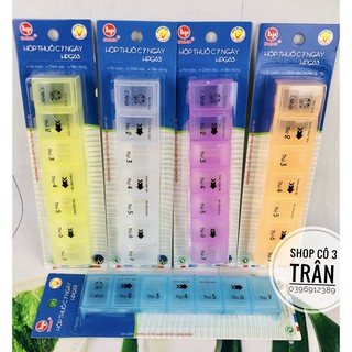 Hộp phân chia thuốc 7 ngày HPG63 ( từ t2 - Chủ Nhật ) HOFACO - Hộp thuốc 7 ngày an toàn, tiện lợi