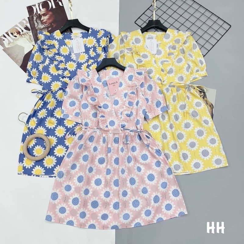 vải thô cotton hoa hướng dương mặt trời mịn mát