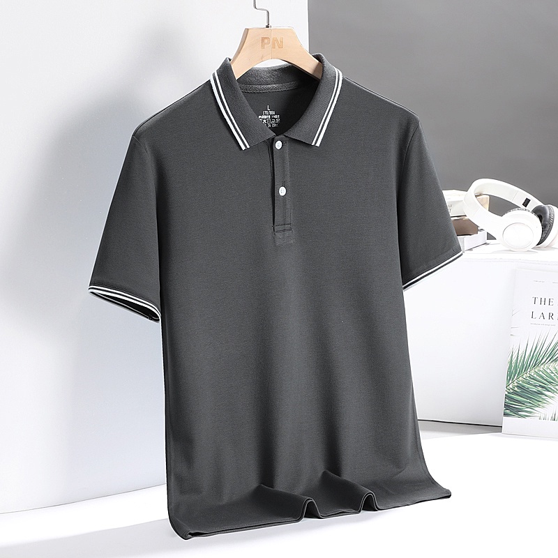 Áo Thun Polo Ngắn Tay Màu Trơn Thời Trang Cho Nam Size M-4XL