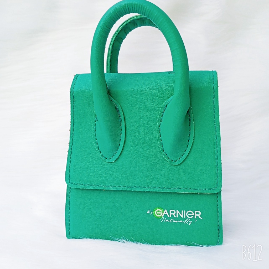 Túi xách cầm tay Garnier mini xanh lá