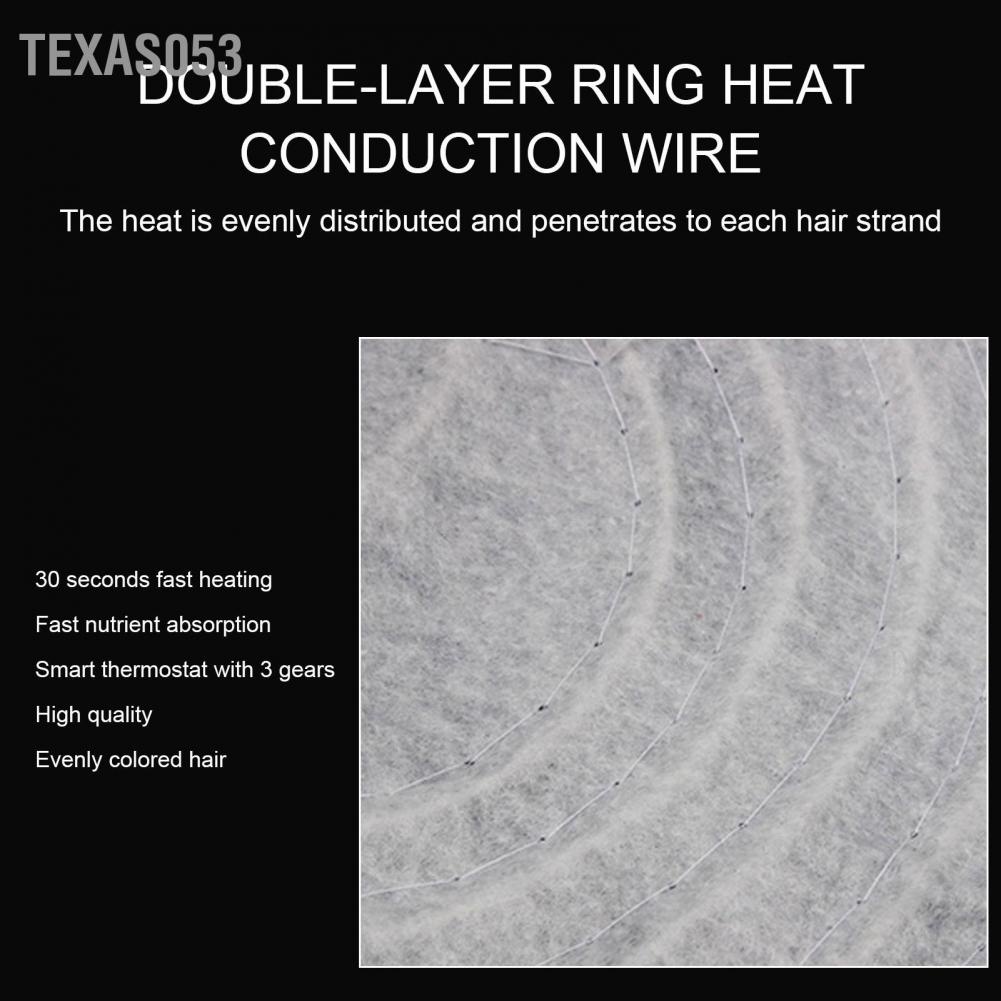 Hàng Sẵn Mũ ủ tóc nhiệt tại nhà mũ hấp tóc cao cấp 3 mức nhiệt Dụng Cụ Chăm Sóc Nuôi Dưỡng Có Thể Tháo Rời【Texas053】