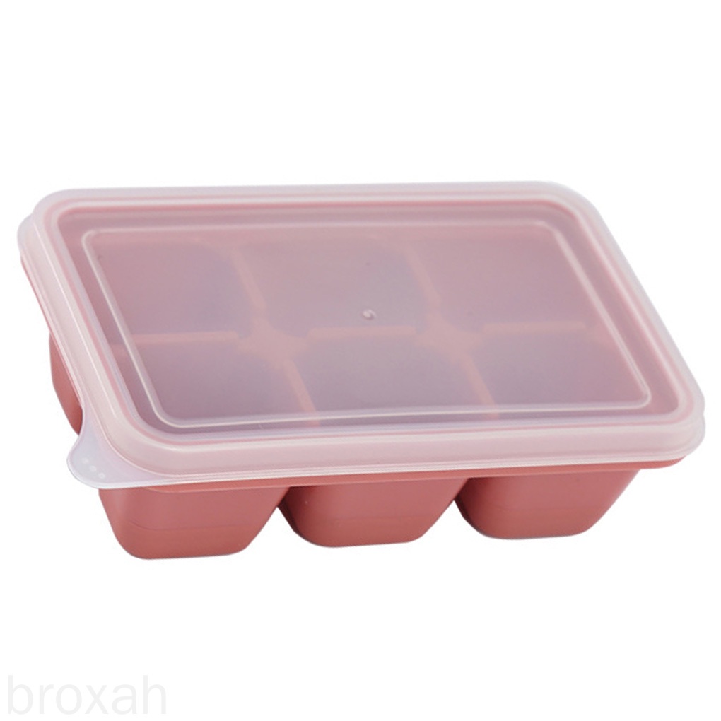 Khuôn mềm chia 6 ngăn có nắp đậy cỡ nhỏ làm đá viên/ sô cô la DIY