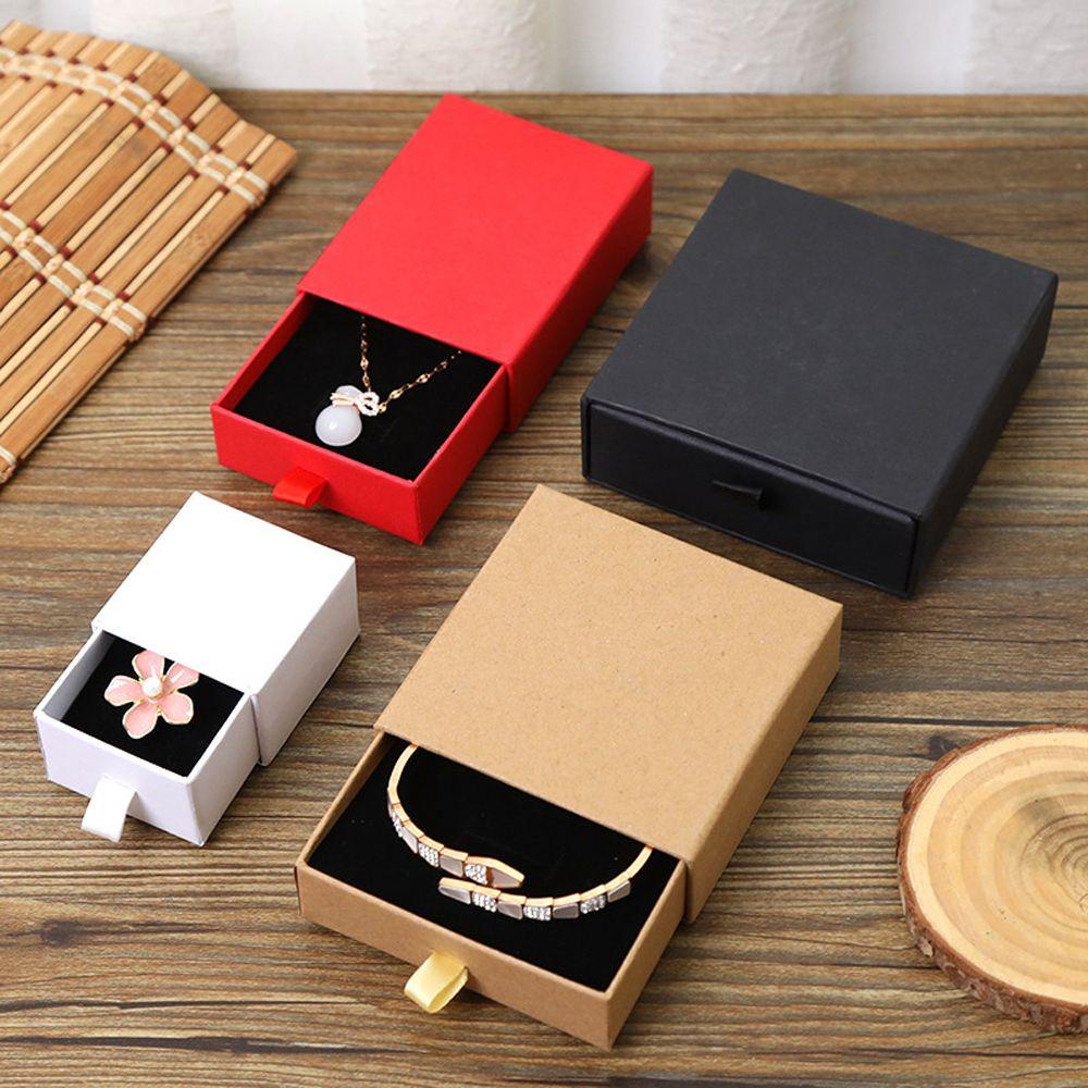 Hộp Đựng Trang Sức Hình Chữ Nhật Màu Sắc Trơn Phong Cách Vintage
