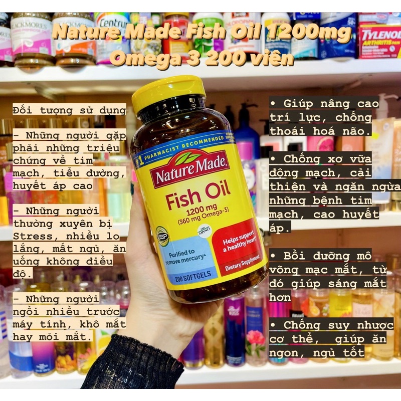 Dầu cá Nature Made Fish Oil 1200mg Omega (Mỹ)
