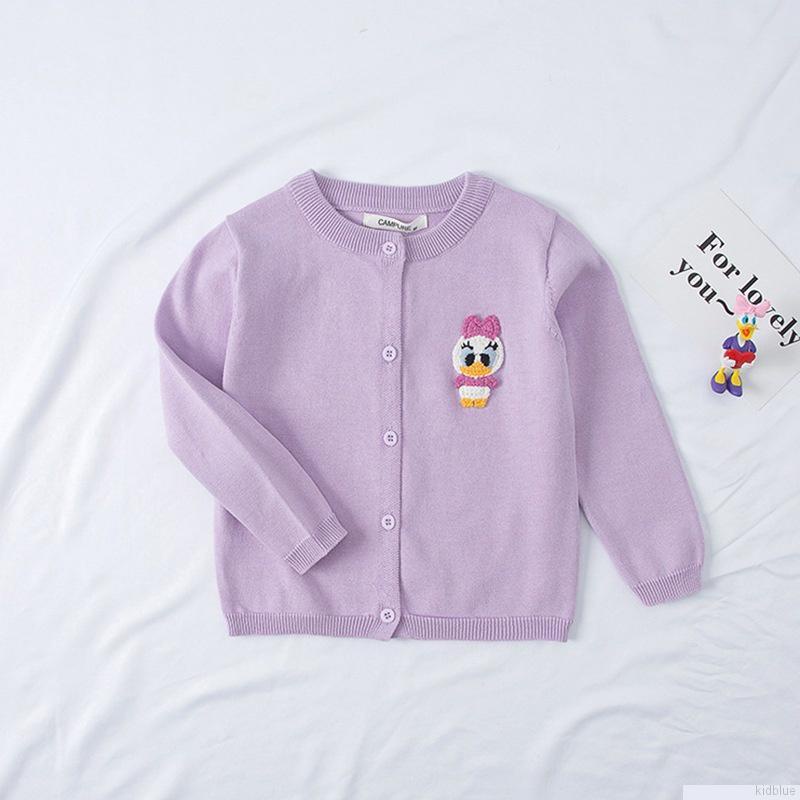 Áo khoác Cardigan dệt kim hoạ tiết hoạt hình cho bé