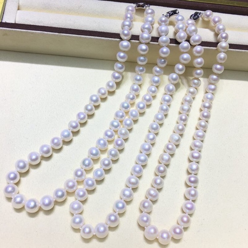 Chuỗi đeo cổ hạt tròn lớn 10ly bằng bạc 925