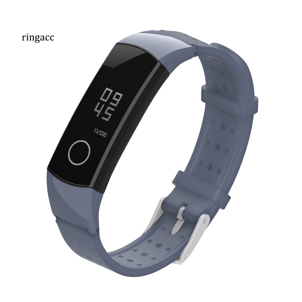 Dây Đeo Thay Thế Chất Liệu Silicon Màu Trơn Cho Huawei Honor Band 4 / 5