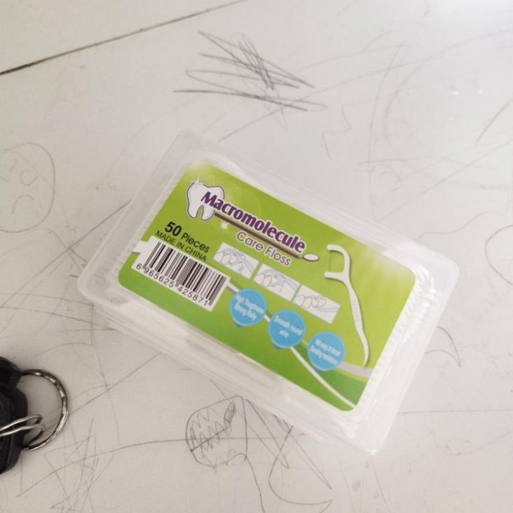 Tăm chỉ nha khoa tiệt trùng hộp 50 cây - Tăm nha khoa vệ sinh kẽ răng chân nướu chuyên dụng