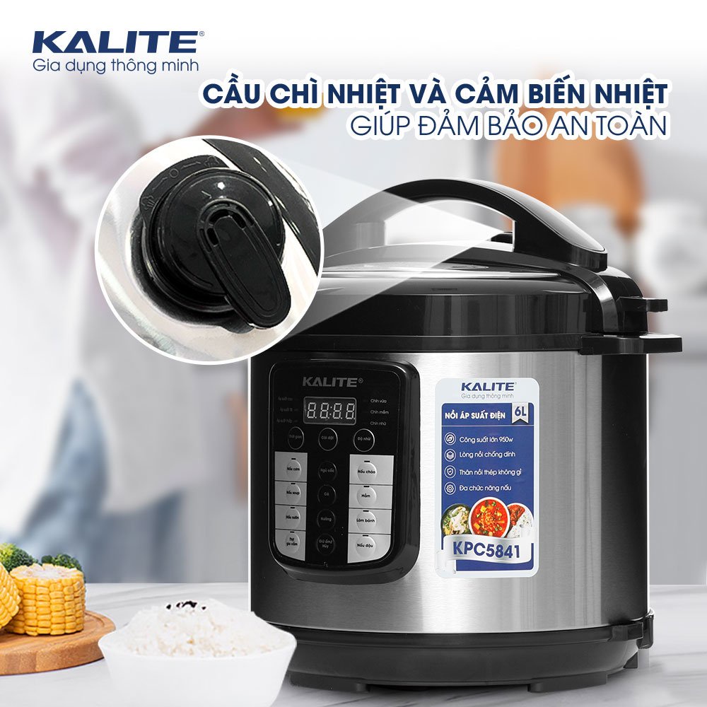 Nồi áp suất điện Kalite KPC5841 phủ chống dính 11 chế độ nấu nướng