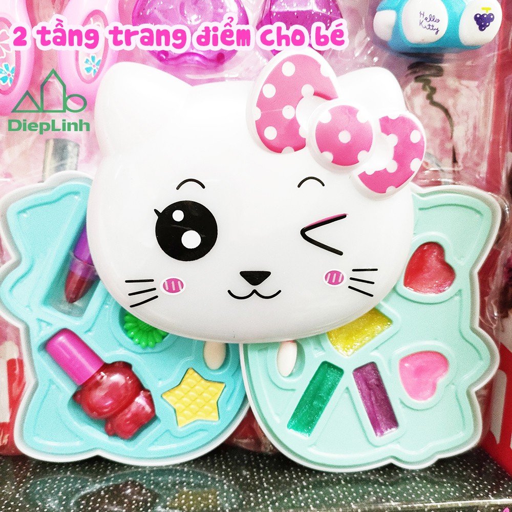 Bộ Đồ Chơi Trang Điểm Cho Bé Gái Hình Kitty