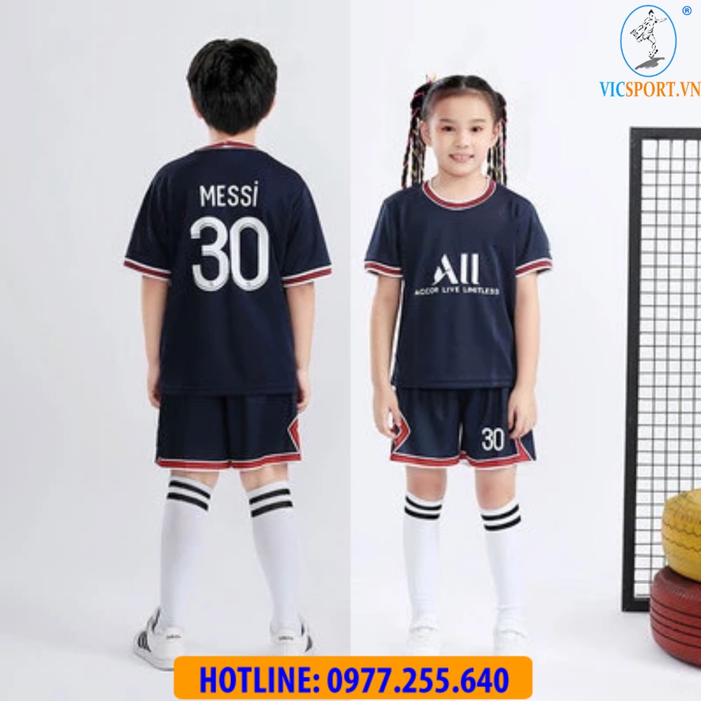 Áo Bóng  Đá, Áo Đá Banh Trẻ Em  CLB PSG Vải Thun Lạnh Thoáng Mát Cho Bé - Vicsport