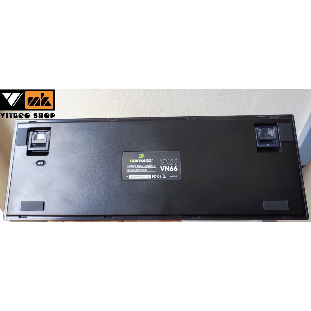 Bàn phím cơ Dukharo VN66 Gasket mount Hotswap RGB Núm xoay 3 chê độ kết nối