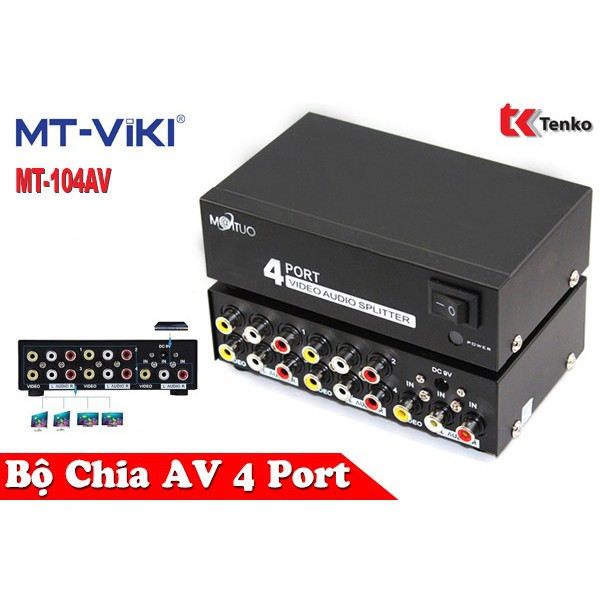 Bộ chia tín hiệu AV 4 cổng - chính hãng MT-ViKI