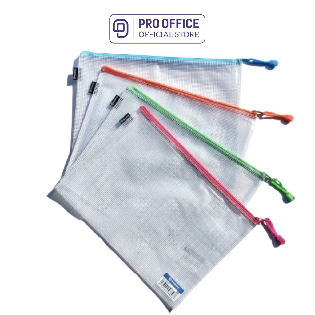 Túi Đựng Tài Liệu PRO OFFICE Thiết Kế Có Dây Kéo Tiện Lợi, Chất Liệu Nhựa Cao Cấp PO-ZB101/102/103