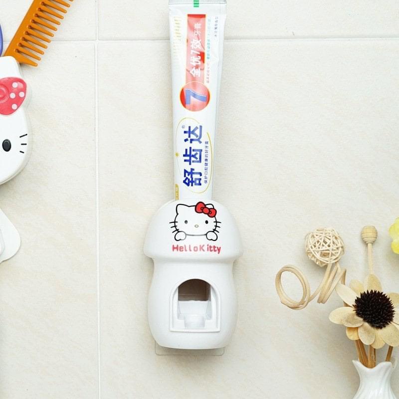 Máy lấy kem đánh răng tự động Hello kitty cho bé - Dụng cụ nhả kem đánh răng dán tường tiện lợi