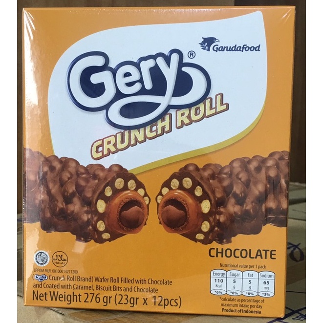 Bánh Cuộn Phủ Sô Cô La Gery Crunch Roll Chocolate 276g
