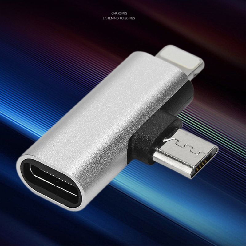 Đầu Chuyển Đổi Từ Cổng Type C Sang Micro Usb + Lightning Cho Iphone Ipad Airpods Samsung Huawei Xiaomi Android Phone Tablet